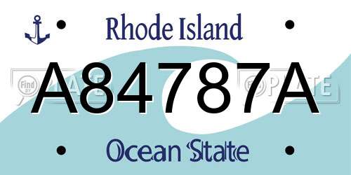 A84787A Rhode Island License Plate