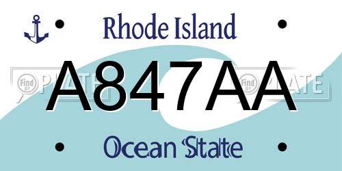 A847AA Rhode Island License Plate