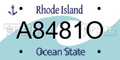 A8481O Rhode Island License Plate