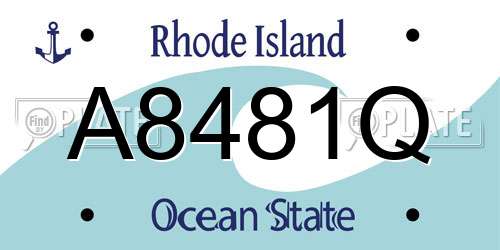 A8481Q Rhode Island License Plate