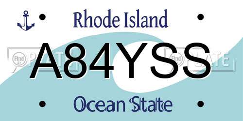 A84YSS Rhode Island License Plate