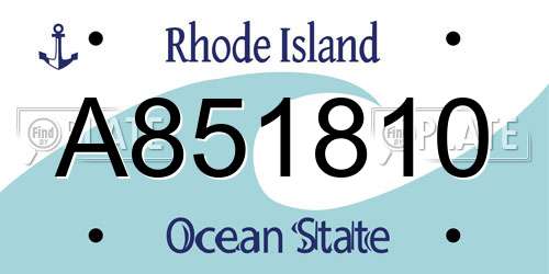 A851810 Rhode Island License Plate