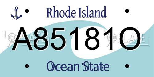 A85181O Rhode Island License Plate