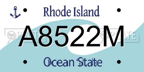 A8522M Rhode Island License Plate