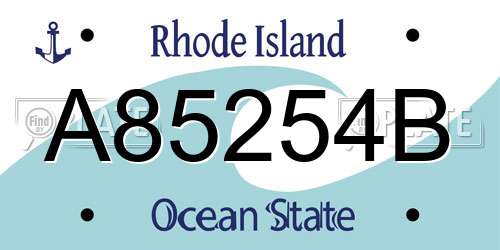 A85254B Rhode Island License Plate