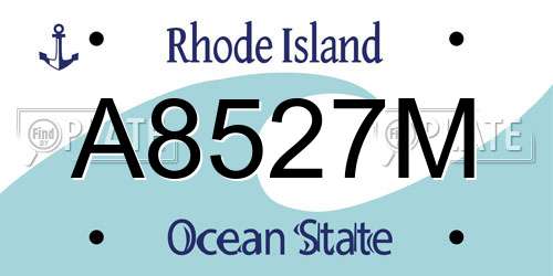 A8527M Rhode Island License Plate