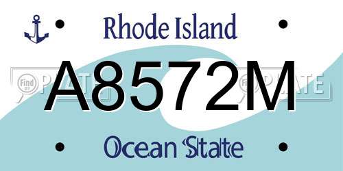 A8572M Rhode Island License Plate