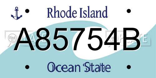 A85754B Rhode Island License Plate
