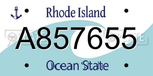 A857655 Rhode Island License Plate