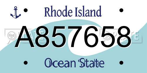 A857658 Rhode Island License Plate