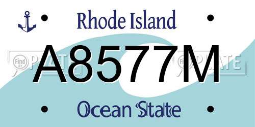 A8577M Rhode Island License Plate