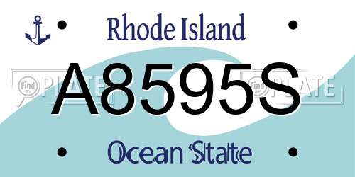 A8595S Rhode Island License Plate