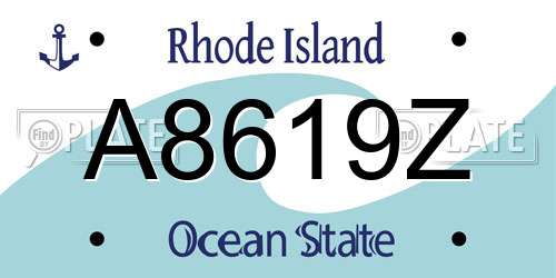 A8619Z Rhode Island License Plate