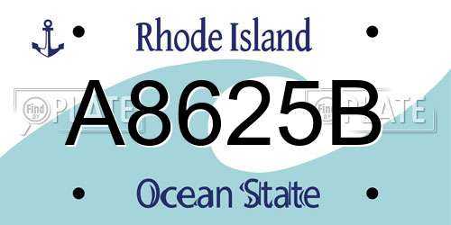 A8625B Rhode Island License Plate