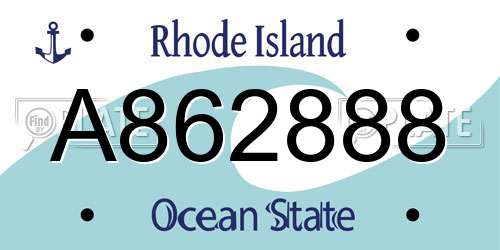 A862888 Rhode Island License Plate