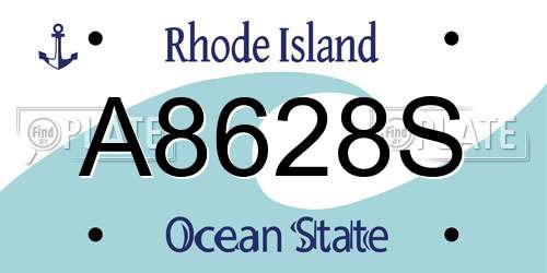 A8628S Rhode Island License Plate