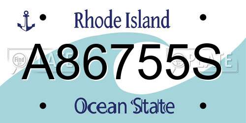 A86755S Rhode Island License Plate