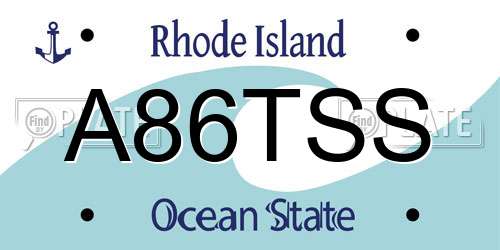 A86TSS Rhode Island License Plate