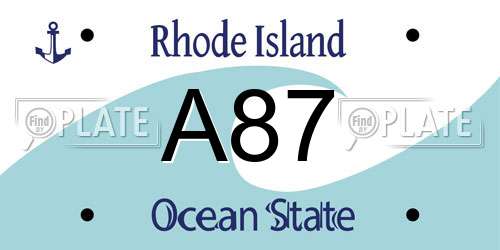 A87 Rhode Island License Plate