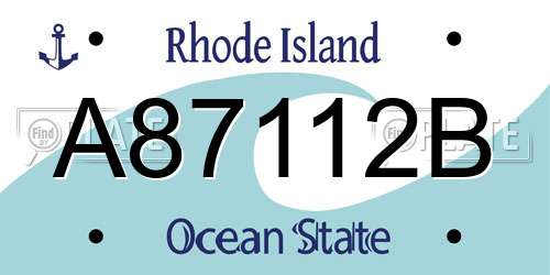 A87112B Rhode Island License Plate
