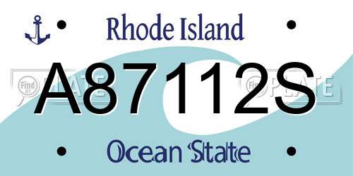 A87112S Rhode Island License Plate
