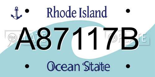 A87117B Rhode Island License Plate