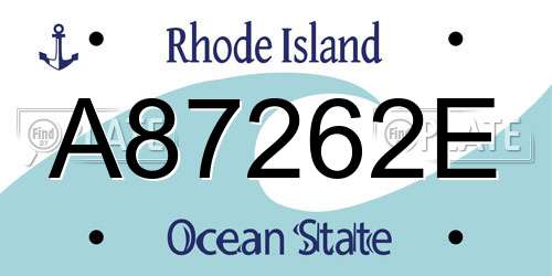 A87262E Rhode Island License Plate