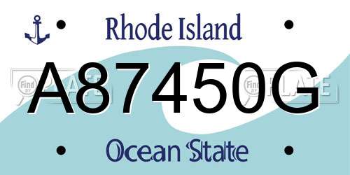 A87450G Rhode Island License Plate