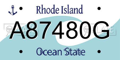 A87480G Rhode Island License Plate