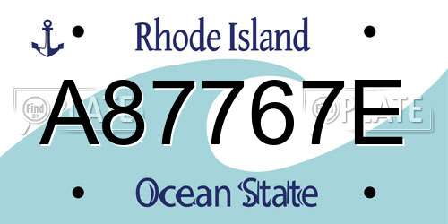 A87767E Rhode Island License Plate