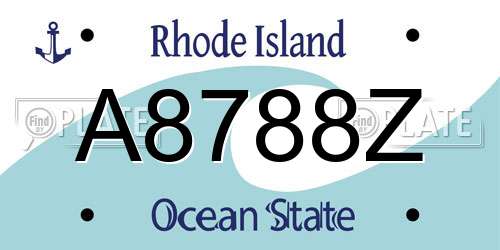A8788Z Rhode Island License Plate