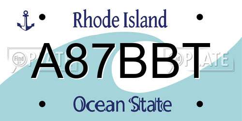 A87BBT Rhode Island License Plate