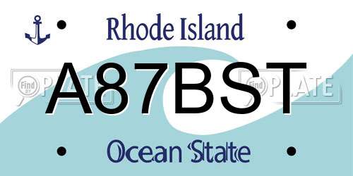 A87BST Rhode Island License Plate