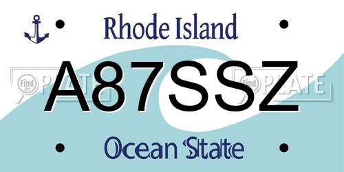 A87SSZ Rhode Island License Plate