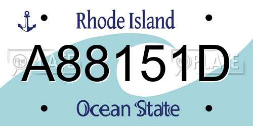 A88151D Rhode Island License Plate
