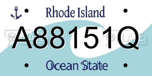 A88151Q Rhode Island License Plate