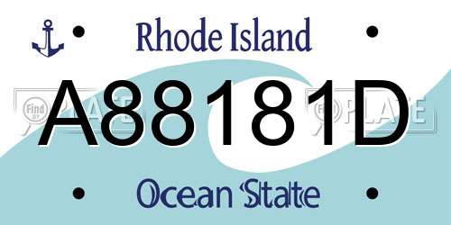 A88181D Rhode Island License Plate