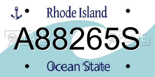 A88265S Rhode Island License Plate