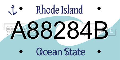 A88284B Rhode Island License Plate