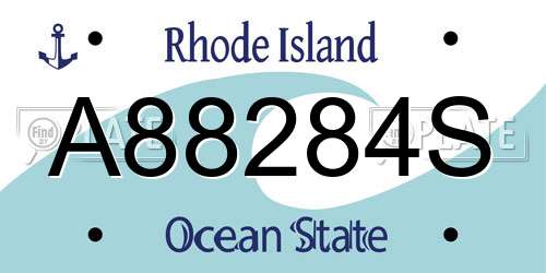 A88284S Rhode Island License Plate