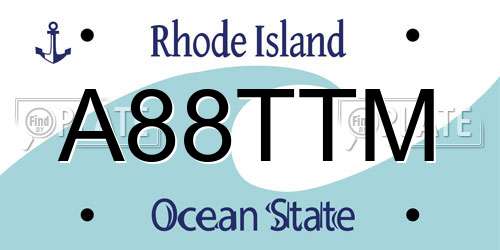 A88TTM Rhode Island License Plate