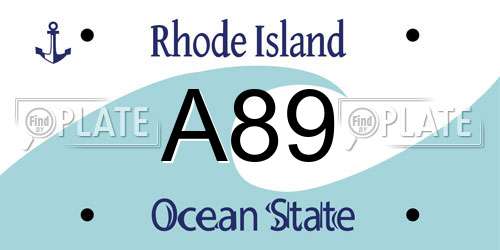A89 Rhode Island License Plate