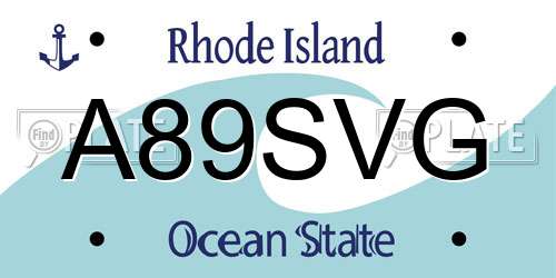 A89SVG Rhode Island License Plate