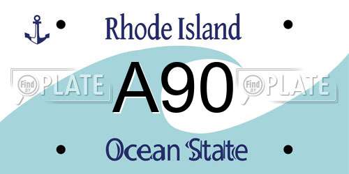 A90 Rhode Island License Plate