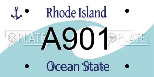 A901 Rhode Island License Plate