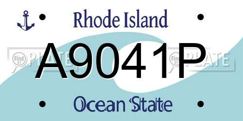 A9041P Rhode Island License Plate