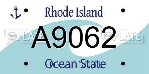 A9062 Rhode Island License Plate