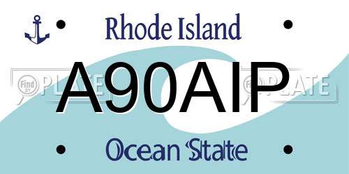 A90AIP Rhode Island License Plate