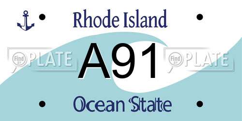 A91 Rhode Island License Plate