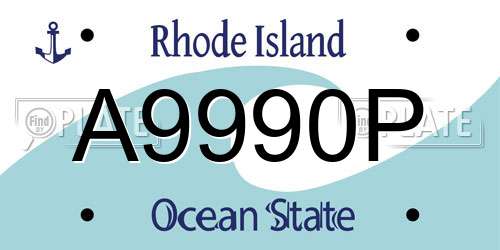 A9990P Rhode Island License Plate